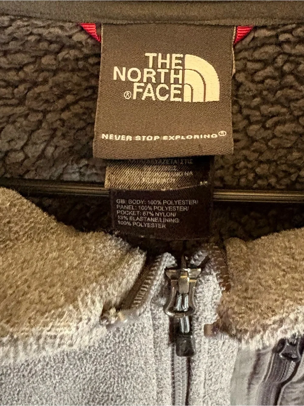 The North Face Chimborazo Full Zip Sherpa Lined Fleece Jacket Gray